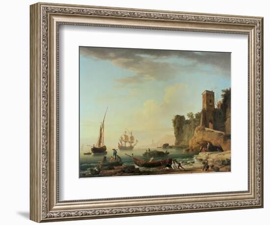 The Port of Genoa-Claude Joseph Vernet-Framed Giclee Print