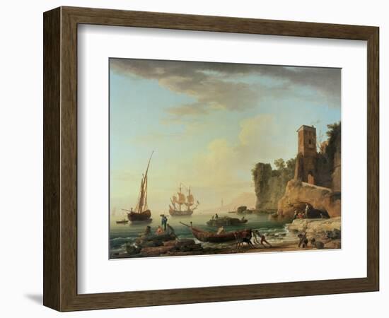 The Port of Genoa-Claude Joseph Vernet-Framed Giclee Print