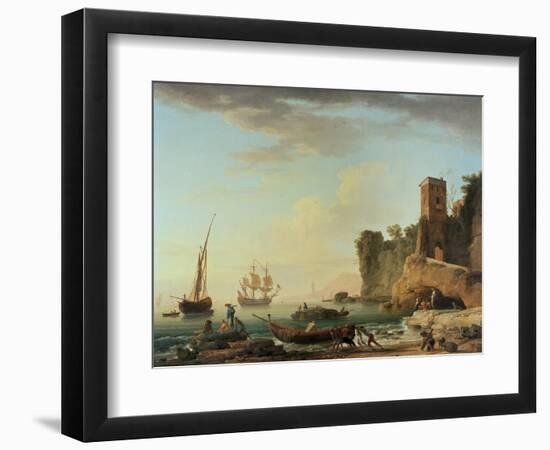 The Port of Genoa-Claude Joseph Vernet-Framed Giclee Print