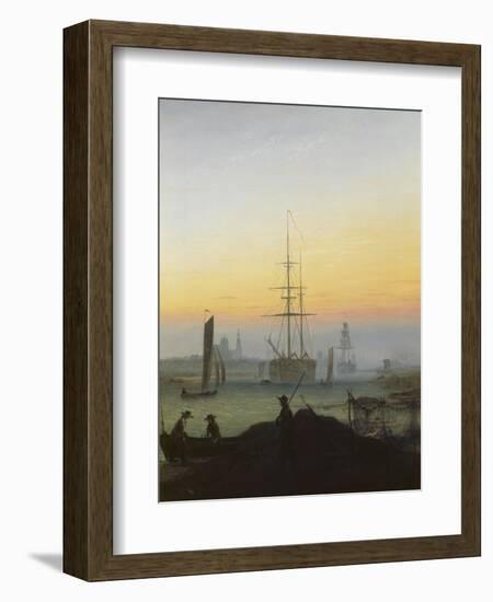 The Port of Greifswald-Caspar David Friedrich-Framed Giclee Print