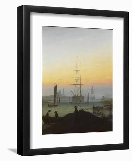 The Port of Greifswald-Caspar David Friedrich-Framed Giclee Print