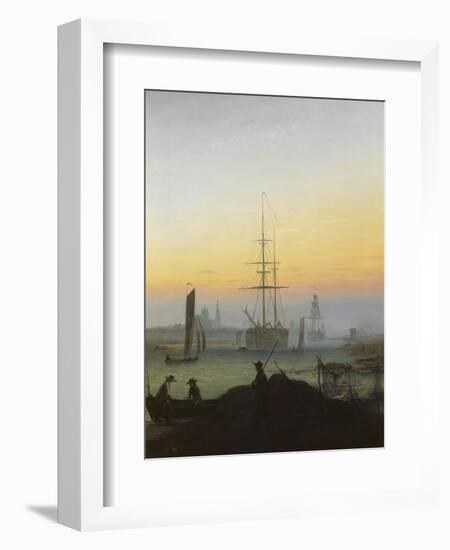 The Port of Greifswald-Caspar David Friedrich-Framed Giclee Print