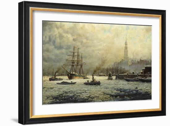 The Port of Hamburg, 1893-Georg Schmitz-Framed Giclee Print