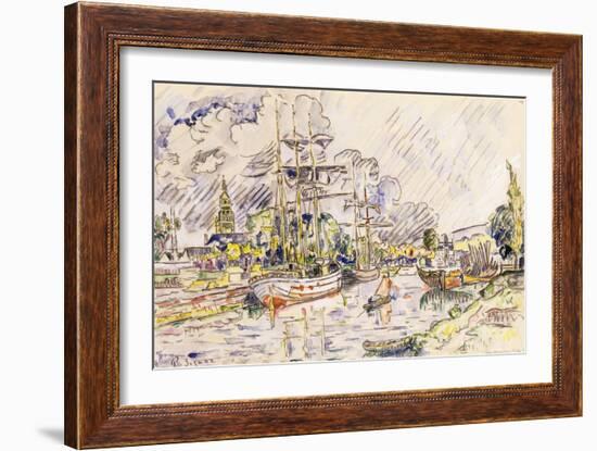 The Port of Landerneau, 1921-Paul Signac-Framed Giclee Print