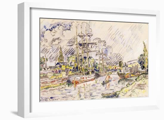 The Port of Landerneau, 1921-Paul Signac-Framed Giclee Print