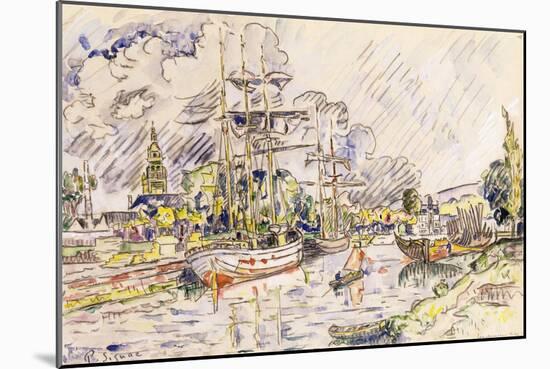 The Port of Landerneau, 1921-Paul Signac-Mounted Giclee Print