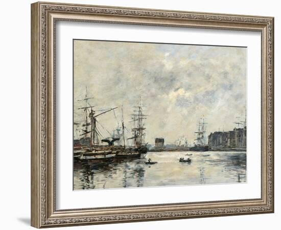 The Port of Le Havre (Dock of La Barre)-Eugène Boudin-Framed Giclee Print