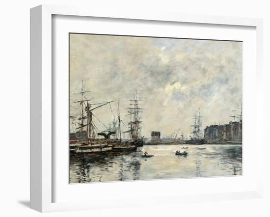 The Port of Le Havre (Dock of La Barre)-Eugène Boudin-Framed Giclee Print