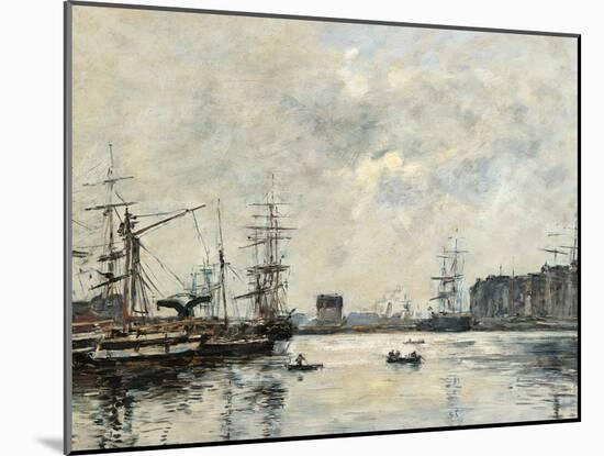 The Port of Le Havre (Dock of La Barre)-Eugène Boudin-Mounted Giclee Print