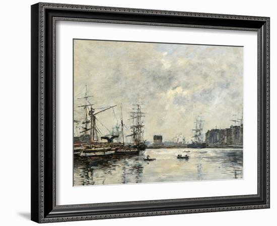 The Port of Le Havre (Dock of La Barre)-Eugène Boudin-Framed Giclee Print