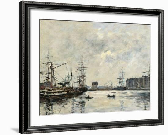 The Port of Le Havre (Dock of La Barre)-Eugène Boudin-Framed Giclee Print