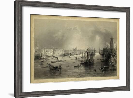 The Port of London-William Henry Bartlett-Framed Art Print