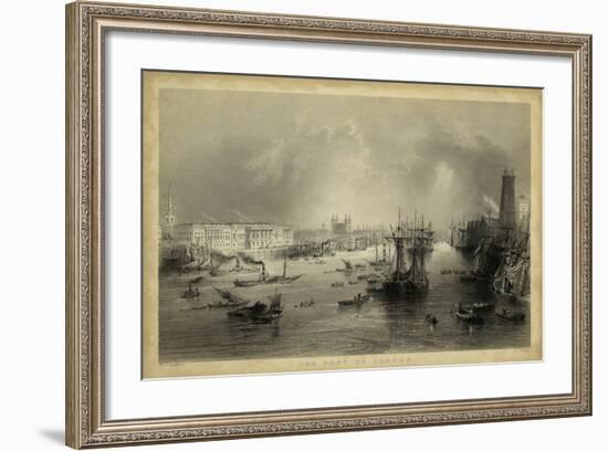 The Port of London-William Henry Bartlett-Framed Art Print