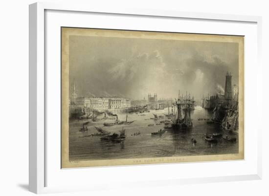 The Port of London-William Henry Bartlett-Framed Art Print