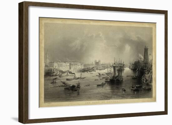 The Port of London-William Henry Bartlett-Framed Art Print