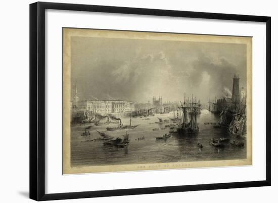 The Port of London-William Henry Bartlett-Framed Art Print