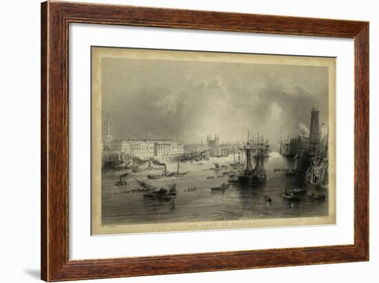 The Port of London-William Henry Bartlett-Framed Art Print
