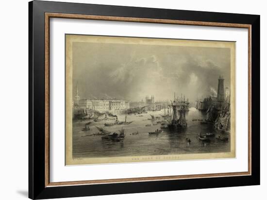 The Port of London-William Henry Bartlett-Framed Art Print