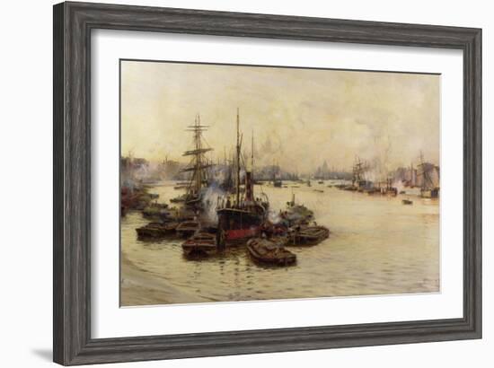 The Port of London-Charles William Wyllie-Framed Giclee Print