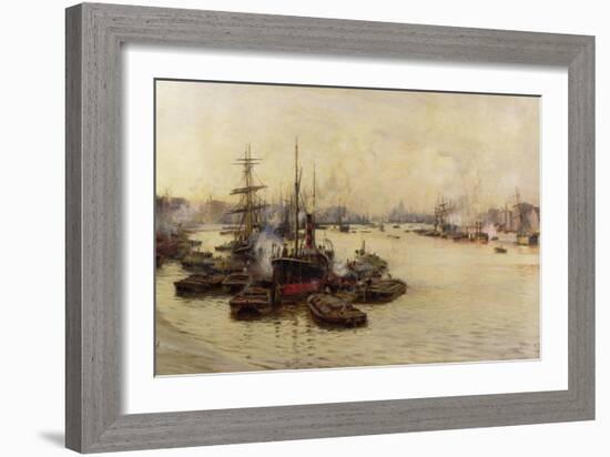 The Port of London-Charles William Wyllie-Framed Giclee Print