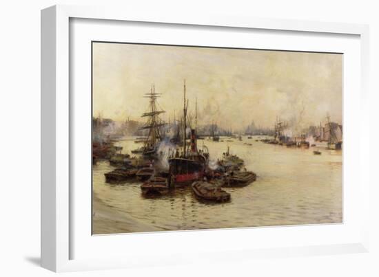 The Port of London-Charles William Wyllie-Framed Giclee Print