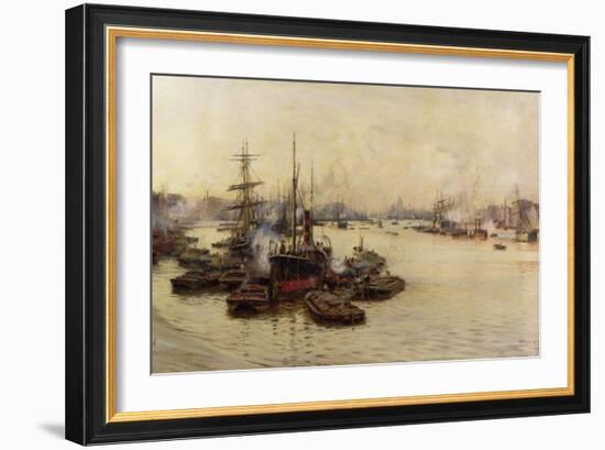 The Port of London-Charles William Wyllie-Framed Giclee Print