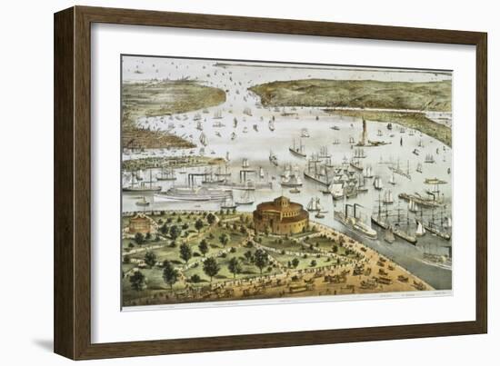 The Port of New York-Currier & Ives-Framed Giclee Print