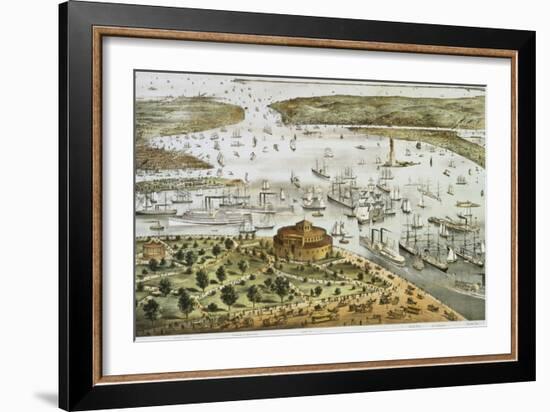 The Port of New York-Currier & Ives-Framed Giclee Print