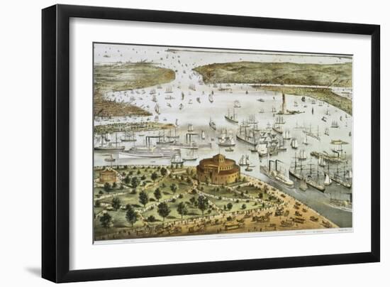 The Port of New York-Currier & Ives-Framed Giclee Print