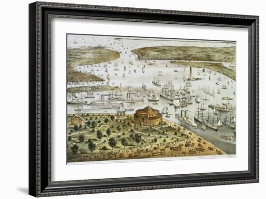 The Port of New York-Currier & Ives-Framed Giclee Print