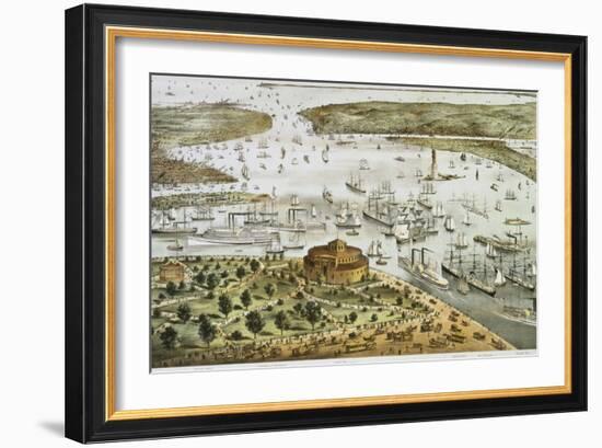 The Port of New York-Currier & Ives-Framed Giclee Print