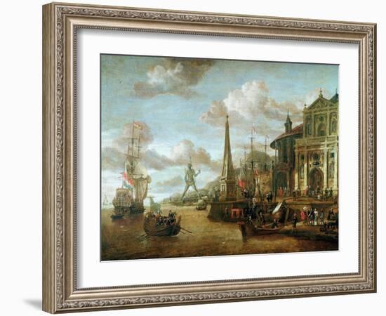 The Port of Rhodes-Abraham Storck-Framed Giclee Print