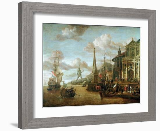 The Port of Rhodes-Abraham Storck-Framed Giclee Print