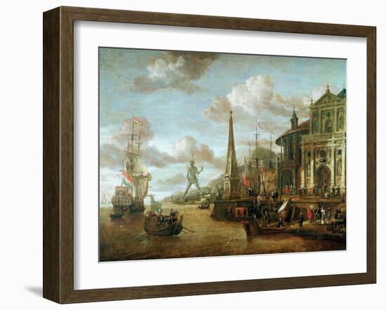 The Port of Rhodes-Abraham Storck-Framed Giclee Print