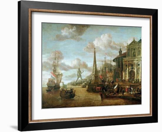 The Port of Rhodes-Abraham Storck-Framed Giclee Print