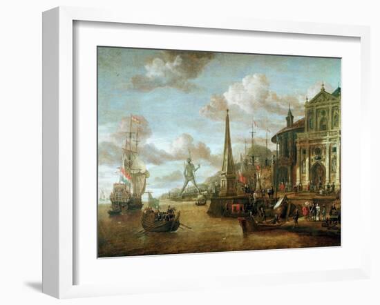 The Port of Rhodes-Abraham Storck-Framed Giclee Print