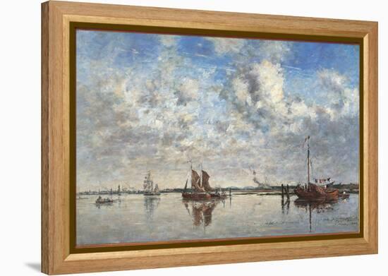 The Port of Rotterdam-Eugène Boudin-Framed Premier Image Canvas