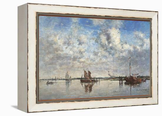 The Port of Rotterdam-Eugène Boudin-Framed Premier Image Canvas