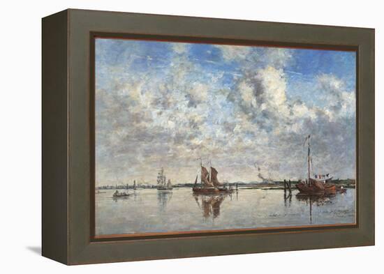 The Port of Rotterdam-Eugène Boudin-Framed Premier Image Canvas