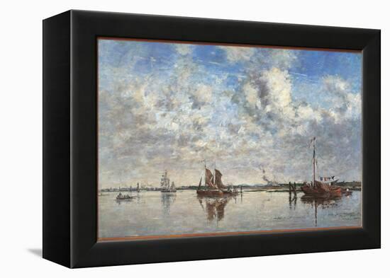 The Port of Rotterdam-Eugène Boudin-Framed Premier Image Canvas