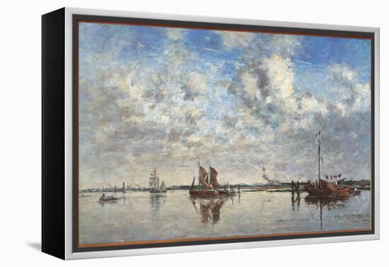 The Port of Rotterdam-Eugène Boudin-Framed Premier Image Canvas