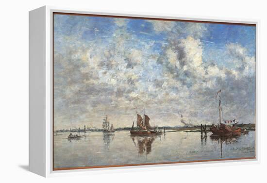 The Port of Rotterdam-Eugène Boudin-Framed Premier Image Canvas