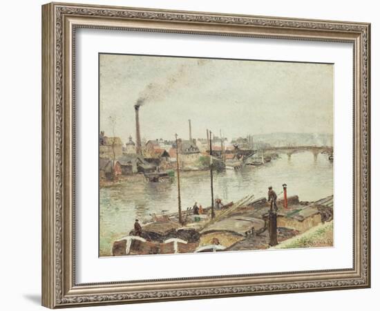 The Port of Rouen, 1883-Camille Pissarro-Framed Giclee Print