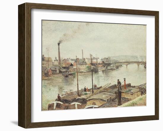 The Port of Rouen, 1883-Camille Pissarro-Framed Giclee Print