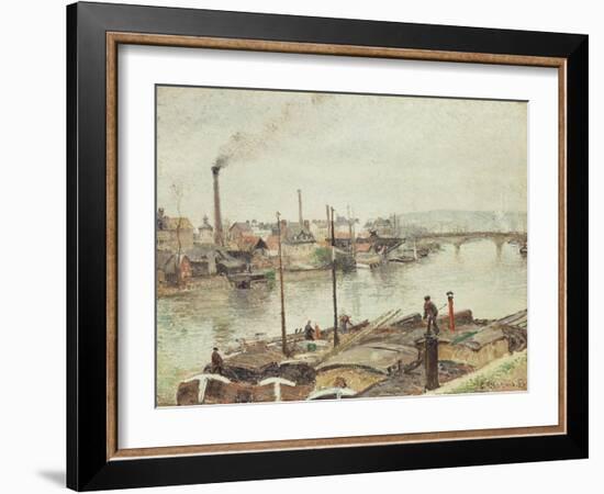 The Port of Rouen, 1883-Camille Pissarro-Framed Giclee Print