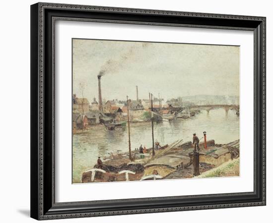 The Port of Rouen, 1883-Camille Pissarro-Framed Giclee Print