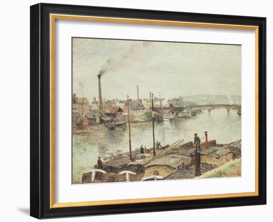 The Port of Rouen, 1883-Camille Pissarro-Framed Giclee Print