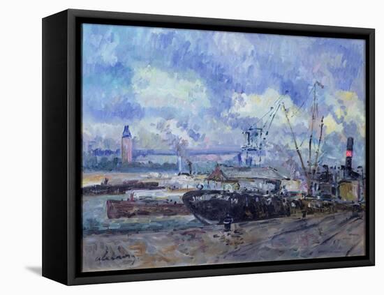 The Port of Rouen-Albert-Charles Lebourg-Framed Premier Image Canvas