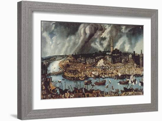 The Port of Seville, c.1590-Alonso Sanchez Coello-Framed Giclee Print