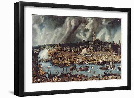 The Port of Seville, c.1590-Alonso Sanchez Coello-Framed Giclee Print